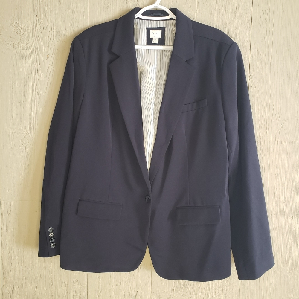 Women's A New Day Blue Blazer Comfort Business Size 18